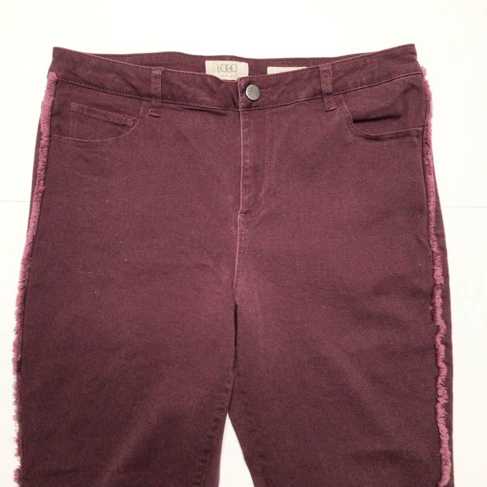 LOGO by Lori Goldstein Skinny Raw Side Hem Jeans Size 14 - Picture 3 of 10